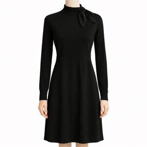 Eliza J Black Midi Dress with ElegantBow Detail at Neck